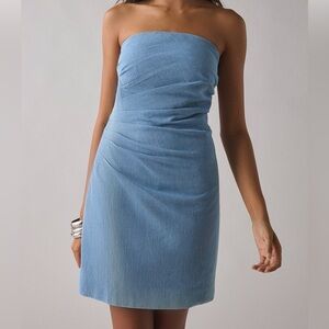 ASTR The Label Mazzei Strapless Denim Mini Dress